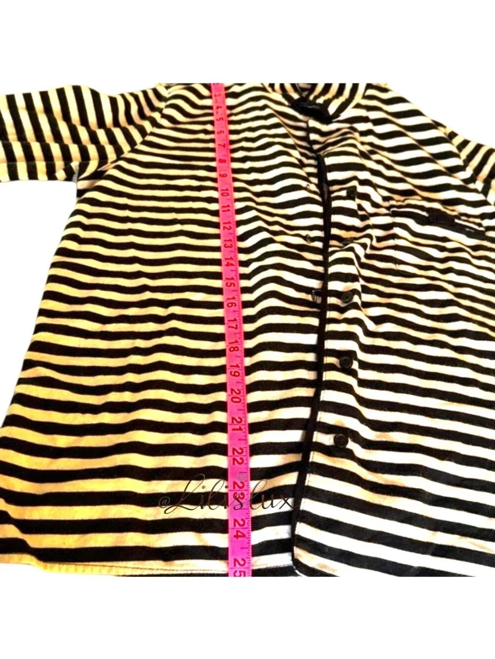 Kate Spade Black And White Striped Flannel Pajama Set Size Medium